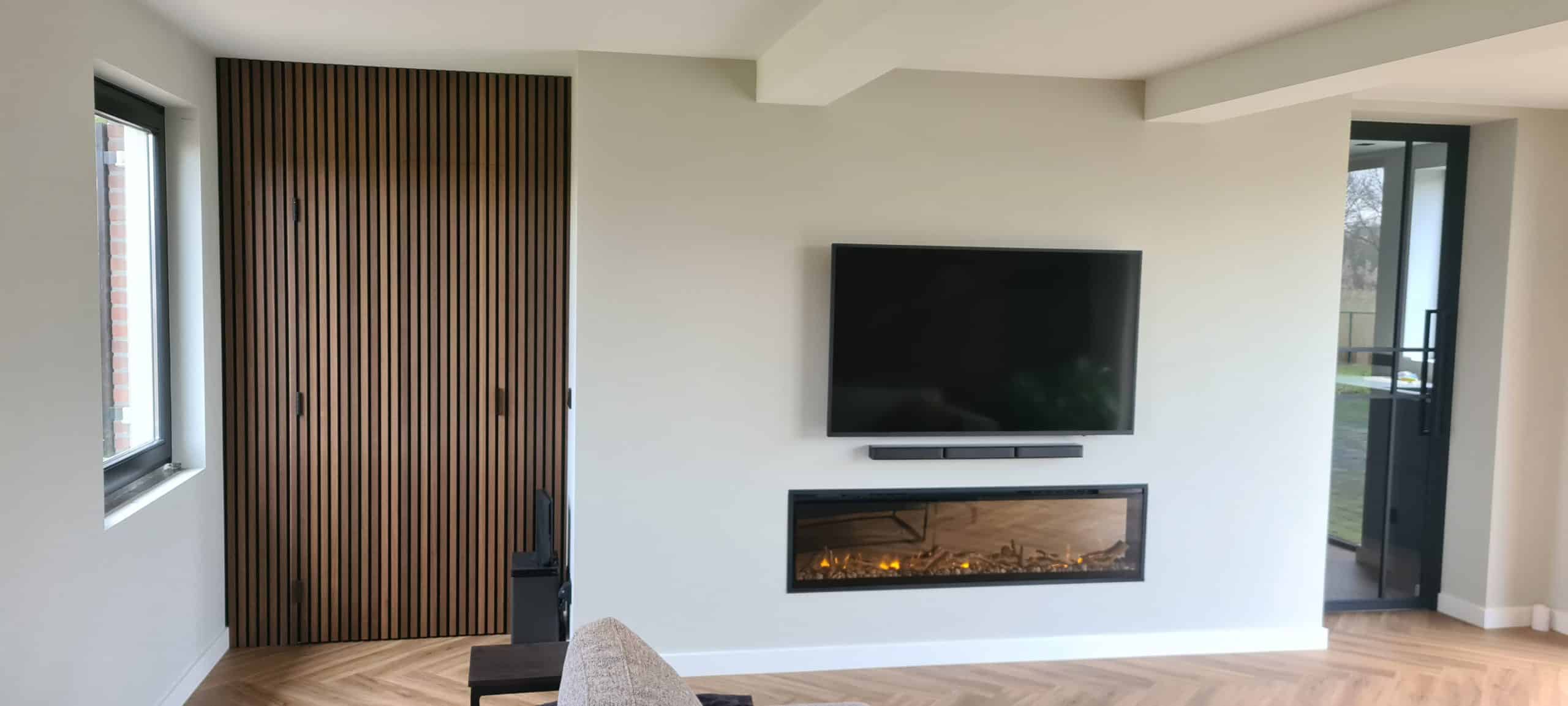 Acoustic panel - Walnut (black felt/black mdf) - 260 x 60cm - Image 7