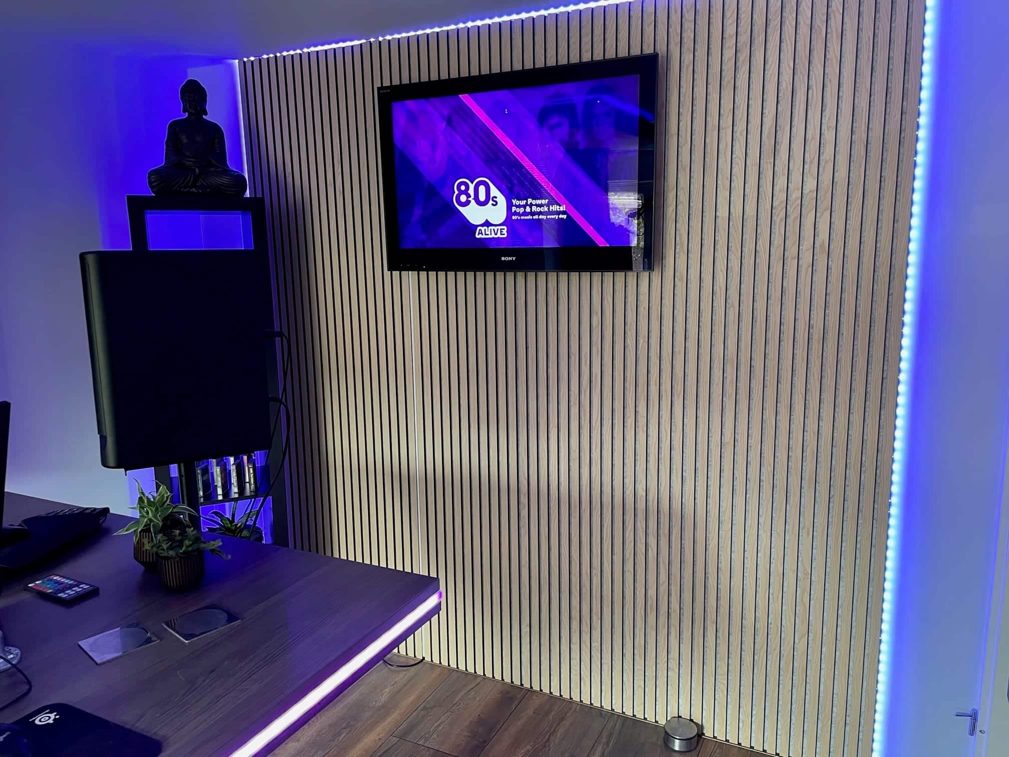 Acoustic panel - Classic oak (grey felt/brown mdf) - 260 x 60cm - Image 5