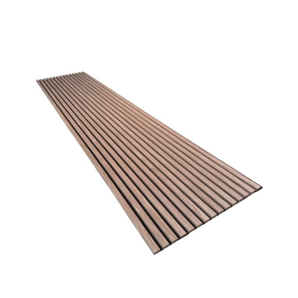 3-sided wood veneer acoustic panel - Mocha (black felt) - 260 x 60cm - Image 2