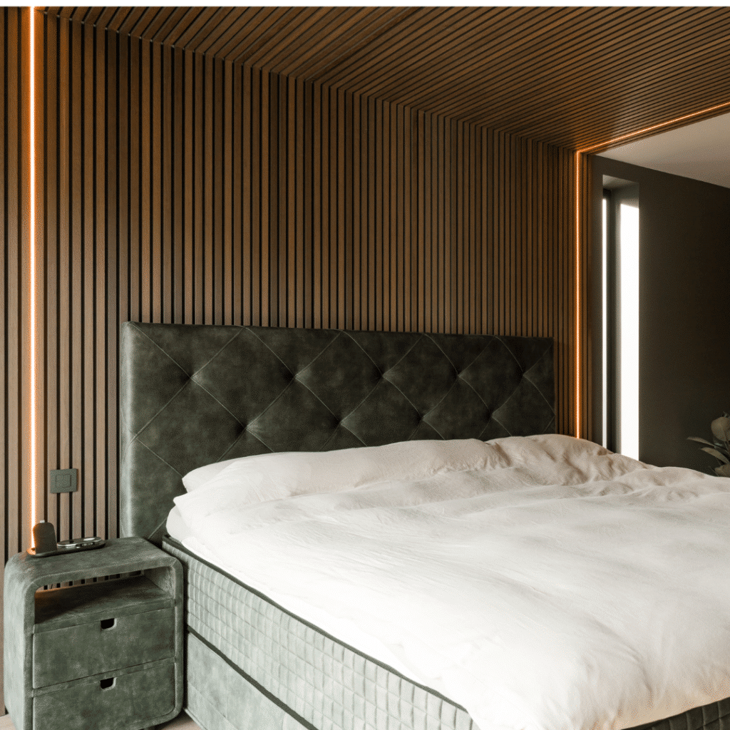 Acoustic panel - Walnut (black felt/black mdf) - 260 x 60cm - Image 5