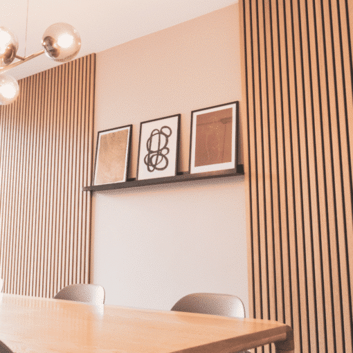 Acoustic panel - Classic oak (black felt/brown mdf) - 260 x 60cm - Image 5