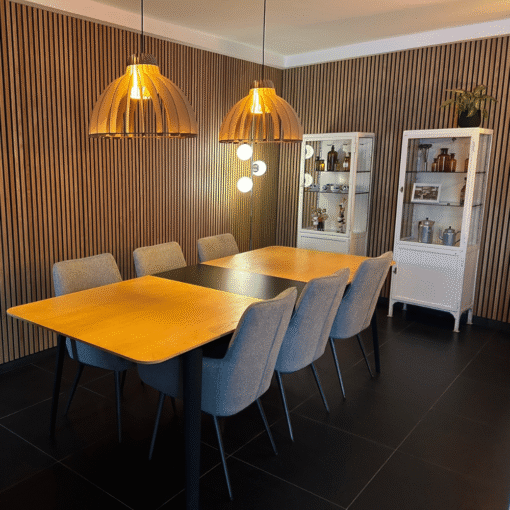 Acoustic panel - Classic oak (black felt/brown mdf) - 260 x 60cm - Image 6